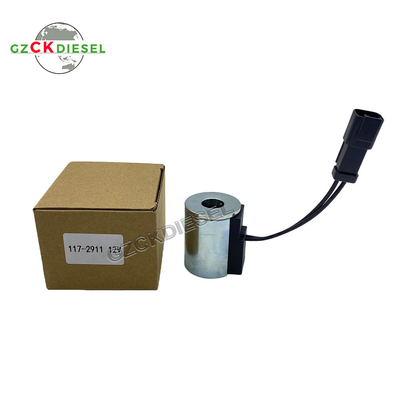 55MM DC12V bobina de válvula solenoide 117-2911 1172911 para carregador de calça traseira CAT 420D 442D 430D 432D 416C